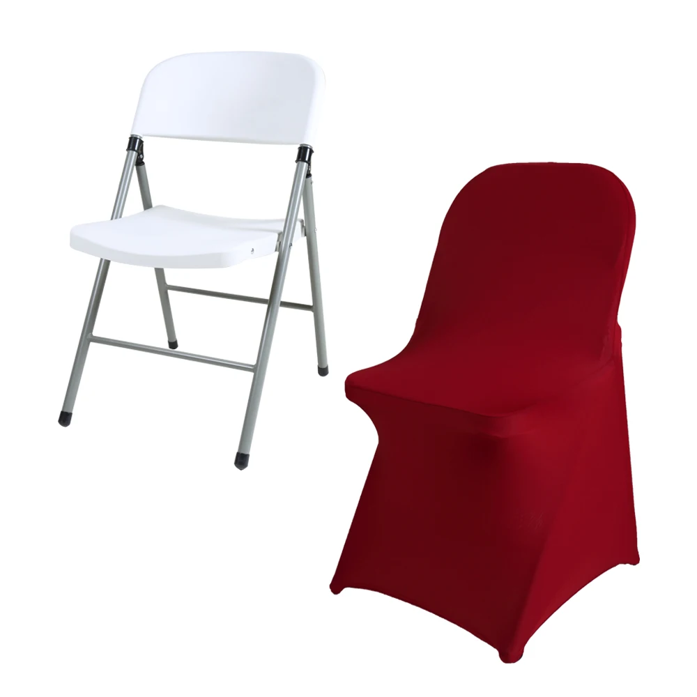 
Big sale Spandex White Red Folding Chair Cover for wedding Party Events 