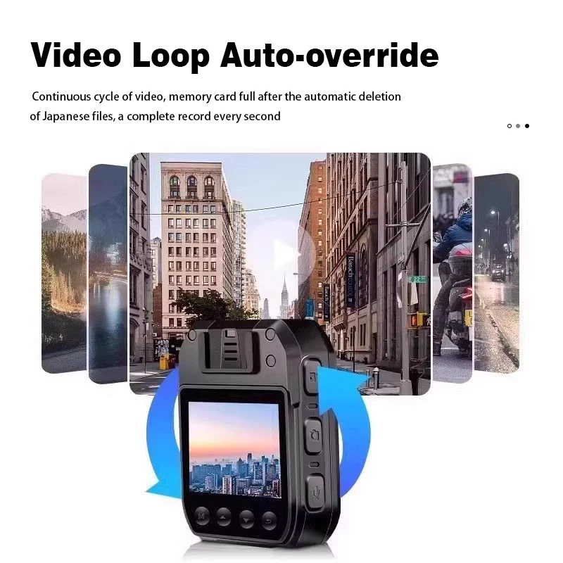 2024 Latest Body Worn Camera With Warning Light Function Full HD 1080P Night Vision 13H Long Time Video Body Chest Camera