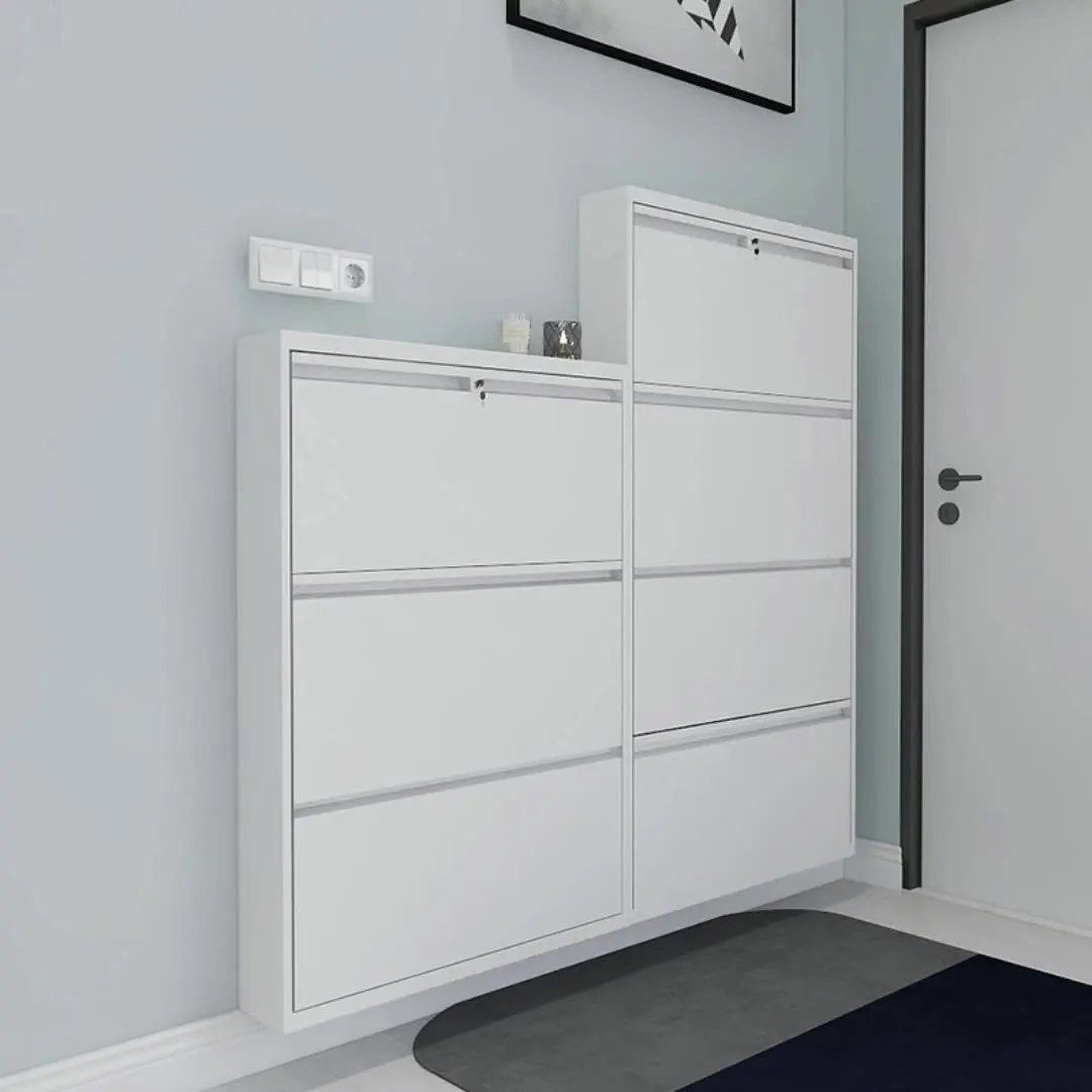 steel ailipu metal storage cabinet simple shoe cabinet 4 drawer white shoe rack organizer