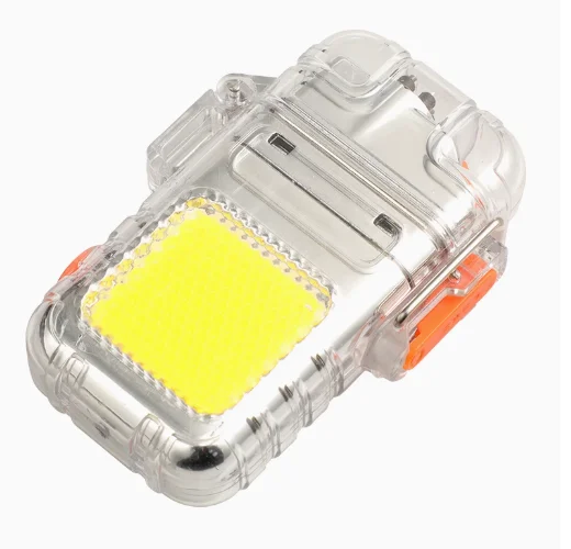 GARIDA Windproof Double Arc Cigarette Lighter Transparent Body Lighter USB Plasma Lighter with Light GEEB-012