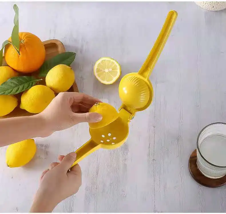 Premium Quality Metal Fruit Press with 2 in 1 Double Layers Aluminum Alloy Lemon Squeezer Manual Citrus Hand Press Juicer