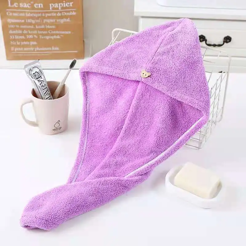 
customized microfiber micro fiber coral fleece curly dry spa hair salon drying towel wrap turban dryer towel for women hair 