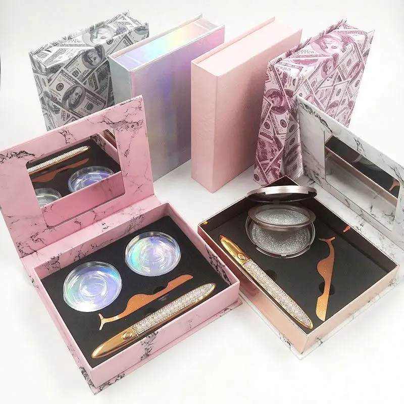 New product release custom colourful paper box eyelash packaging glitter eyelash paper box