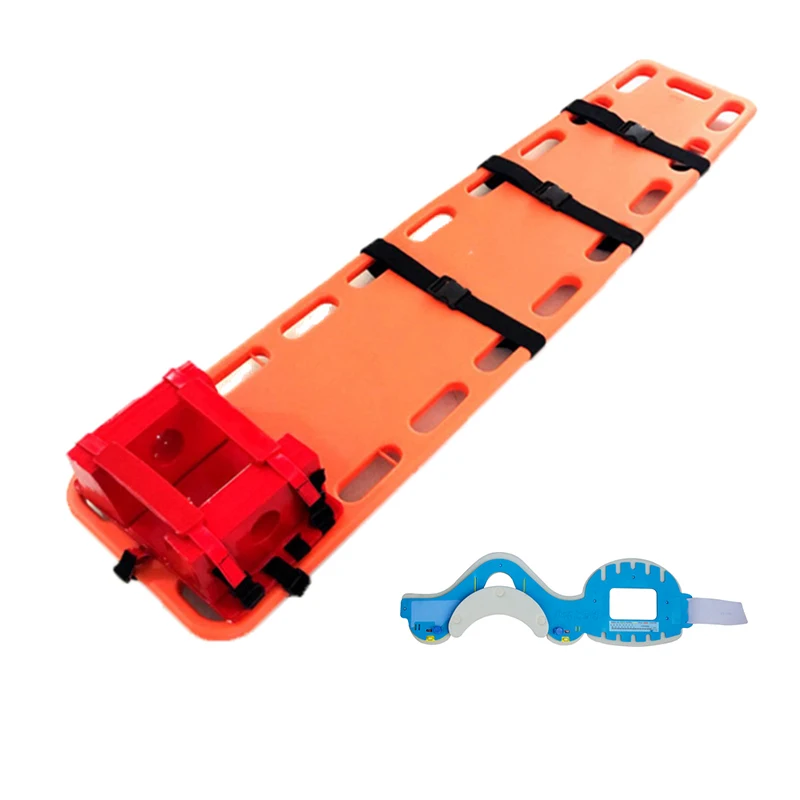 First aid spinal board head immobiliser fixation strap plate plastic water floating stretcher swim pool life-saving neck brace
