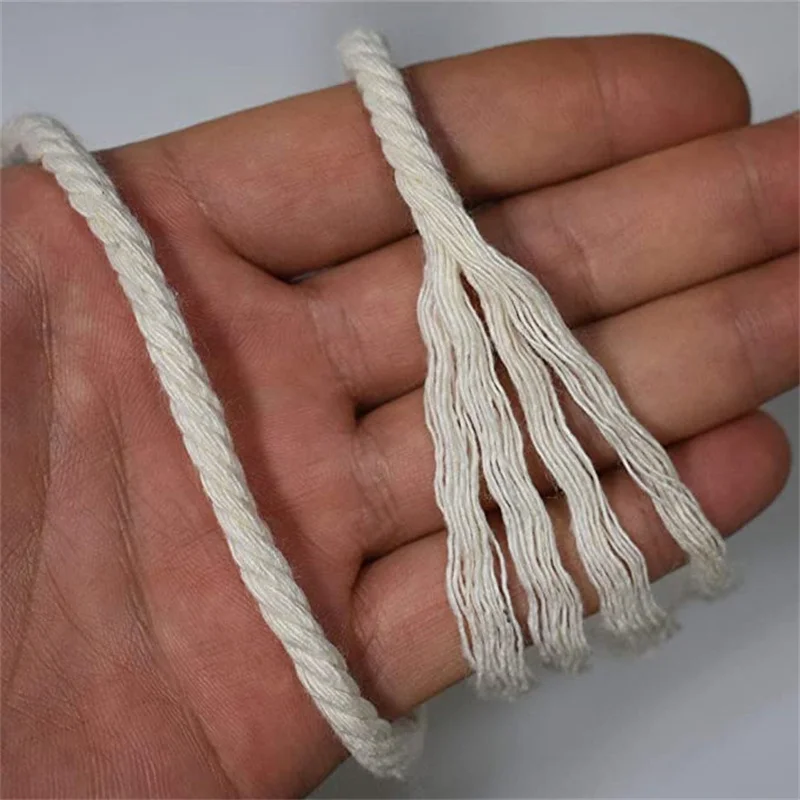 Economic 1mm to 10mm Recycled cotton rope 4 Ply Twisted Macrame cord for Fiber Art