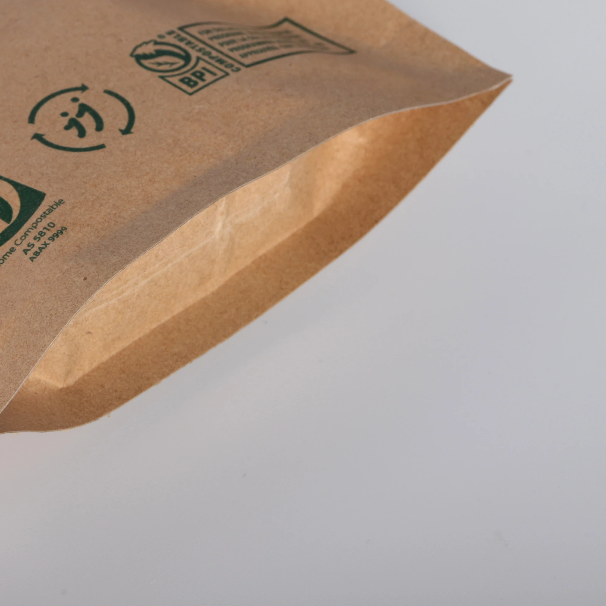 100% Biodegradable Stand Up Coffee Pouch Custom Empty Coffee Bags Custom Printed Coffee Beans Packaging kraft paper Bags