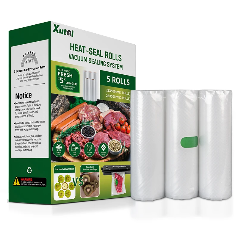 Термогерметичный прозрачный пластиковый плоский пищевой вакуумный пакет с принтом на заказ для Упаковки Свежего Мяса