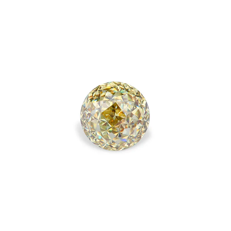 Wholesale Price Loose Genuine Gemstone 0.5ct-4ct Light Yellow Color Round Brilliant Cut Moissanite Diamond For Making Jewelry