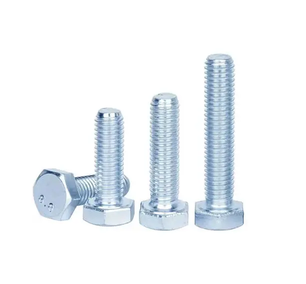 DIN931 DIN933 metric carbon steel hex bolt zinc grade 4.8 bolt and nut screw washer China manufacturing wholesale price
