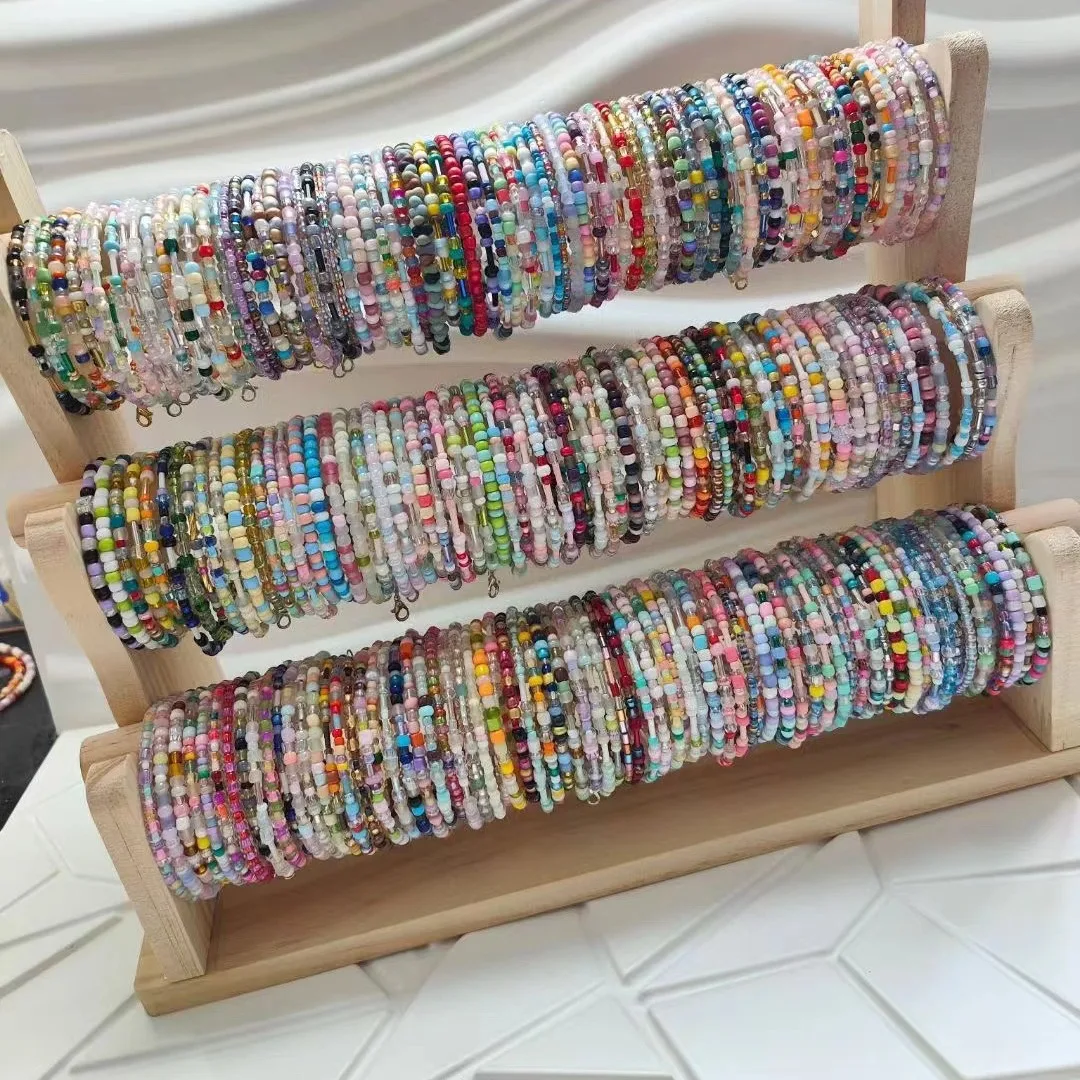 Cheap and popular colored rice bead bracelet DIY original for girls cute gifts