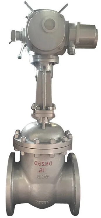 GOST high quality DN200 electric carbon steel motorized cuniform gate valve