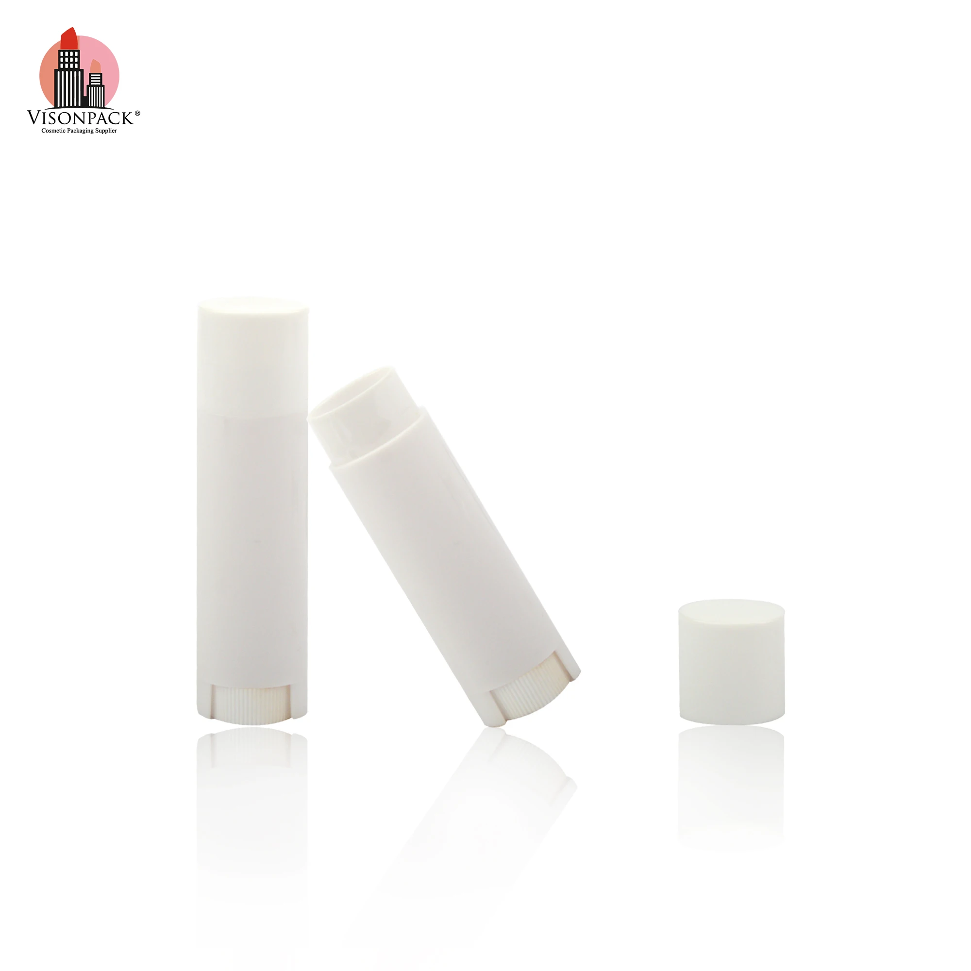 Hote Sale Simple 5g Oval Lip Balm Tube Packaging In White PP Material Plastic Small Deodorant Lipstick Container Direct Filling