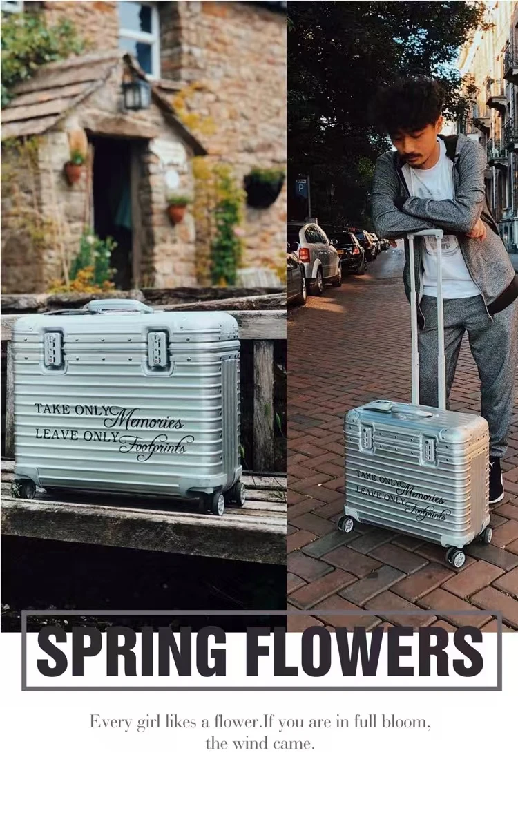 New Designer Aluminum Trolley Camera Suitcase Carry-on Laptop Trolley Case 18-inch Pilot Luggage 20inch Cabin Suitcase Luggage