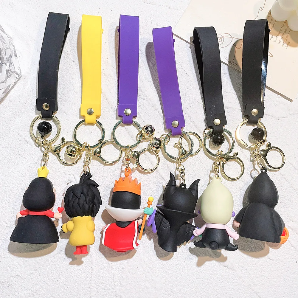 3D PVC anime keychain cute rubber Horror character Evil Witch Keychain Cartoon Car Bag Keyring Halloween figure custom key chain