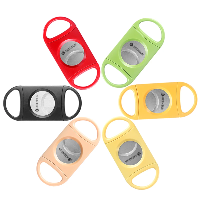 2024 new design hot sale colorful luxury custom Logo plastic cigar cutter black cigar lighter with built in cigar cutter