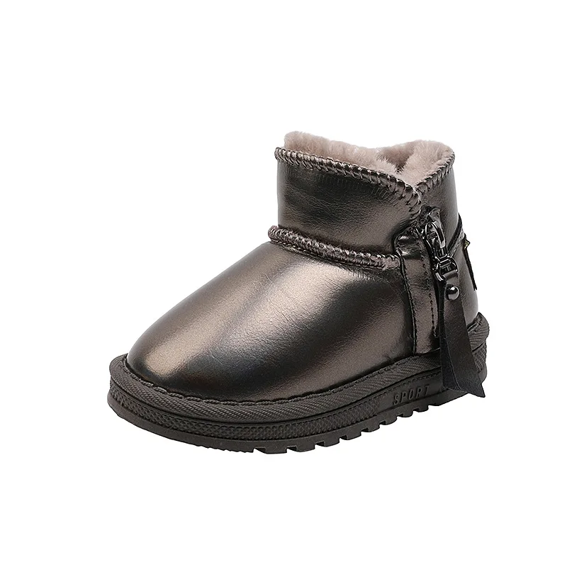 Вельветовые Теплые зимние детские сапоги из ТПУ; Зимние сапоги; Меховые для детей