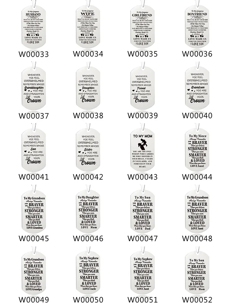 Stainless Steel To Granddaughter Grandson Grandma Grandpa Daughter Son Mom Dad Nephew Niece Best Friend Sister Family Necklaces