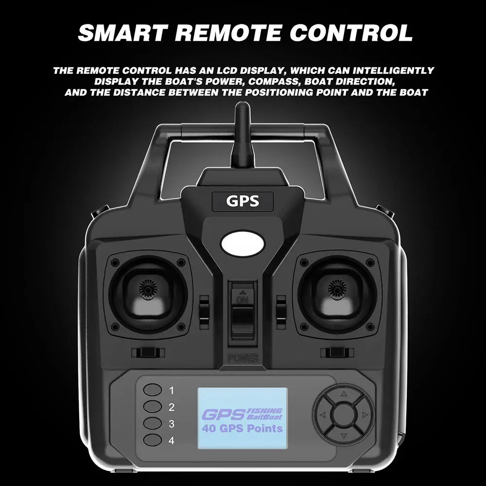 SINC100 Sea Fishing Bait Boat 3 Hopper 2KG Loading GPS Auto Navigation bait boat 500m 40 dots Autopilot Boat With Night Light