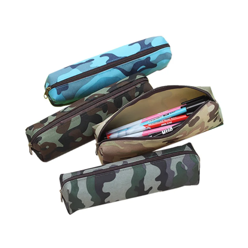 Ready to Ship Camouflage Pen Bag Military Single Layer Pencil Case