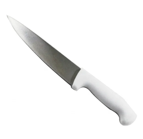 Нож для нарезки из нержавеющей стали 2Cr13 нарезка 8 дюймов с белой ручкой полипропилена в упаковке карточкой