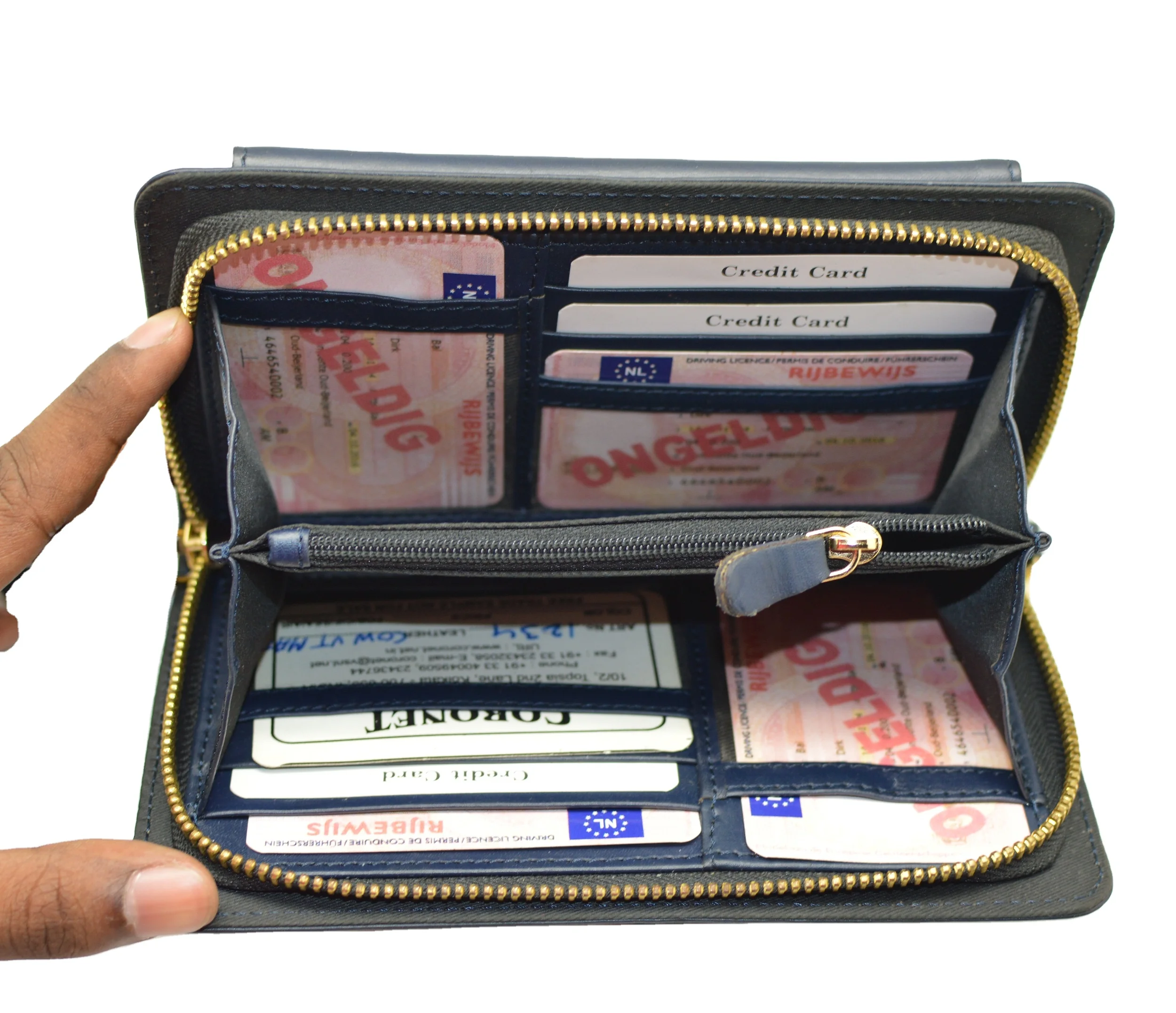 Large capacity long phone wallets for women fashionable card holder wallet ladies purse leather wallet women