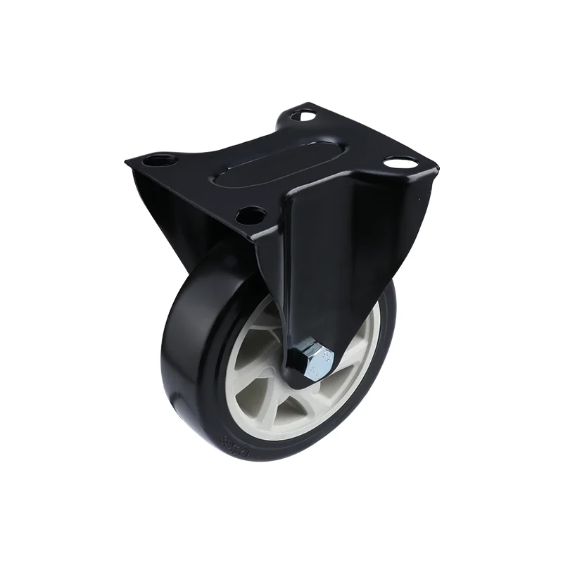 
Uholan trolley warehouse hand truck plate castor push cart wheel workbench 330lb capacity black PVC swivel caster 
