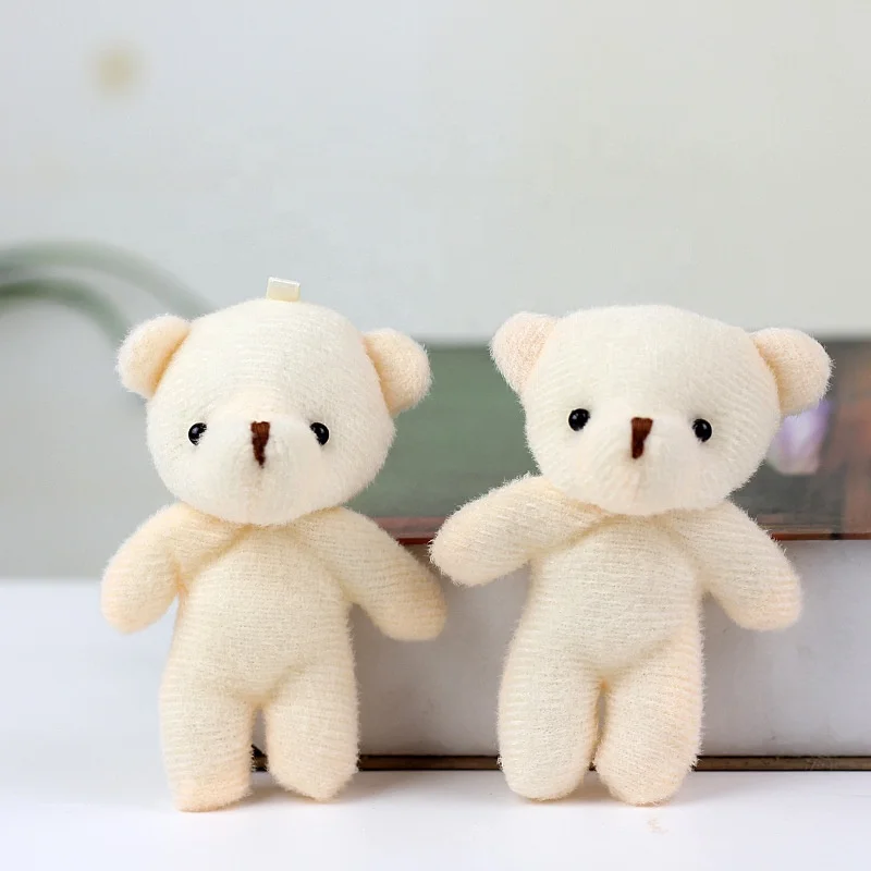 cheap price 11CM small plush teddy bear stuffed mini white bear plush toy