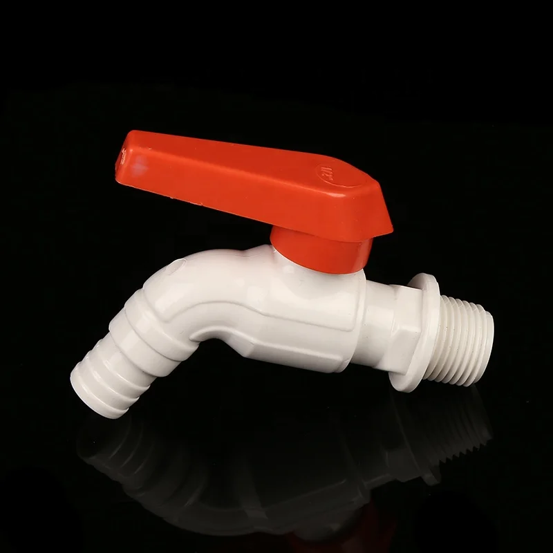 Professional Quality Red Handle Plastic PVC Water Plastic Faucet Tap