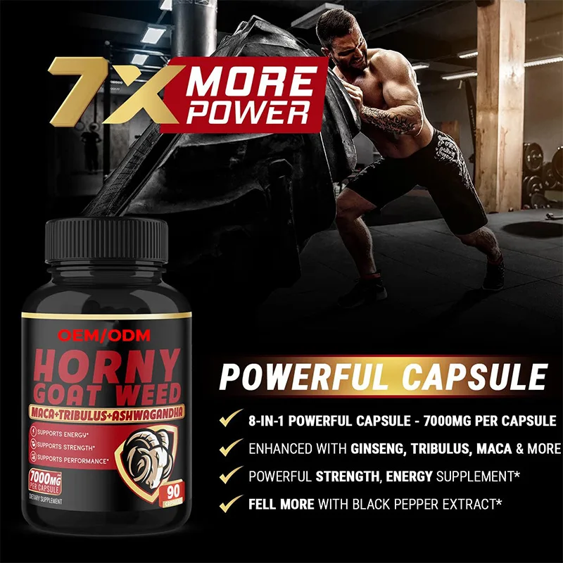 Special Design Widely Used 90pcs Energy Support Horny Goat Weed Wholesale Oem Mens Health Products