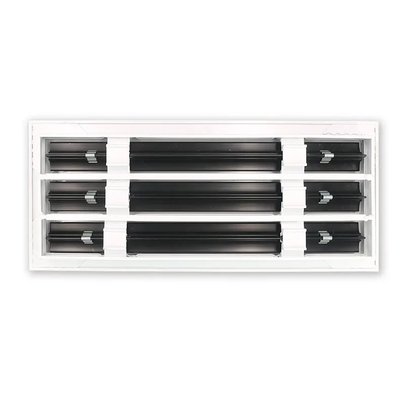 Air ventilation aluminum linear slot grille with 2-7 pieces of adjustable slot blades ceiling grille