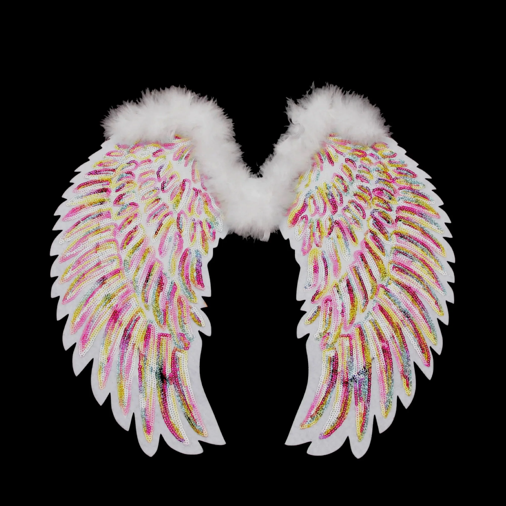 Factory Custom Party Supplies Wings Feather New Wings Shape Feather Ornaments Marabou Sequin Wings for Party