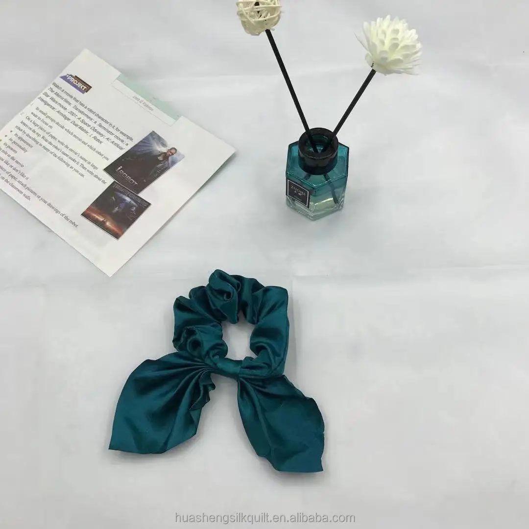 100% Pure Natural Real Hair Ties Women Silk Scrunchies for Ponytail Holder