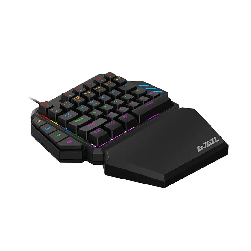 Ajazz AK039H One-Handed rainbow Mechanical Gaming Keyboard, Professional Gaming Keypad with Wrist Rest, 39Keys