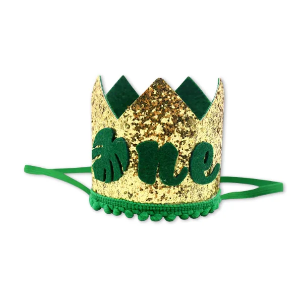 Children Birthday Green Forest Animal Theme Banner Happy Birthday Flag for Cake Decorating Supplies Baby one Year Celebration