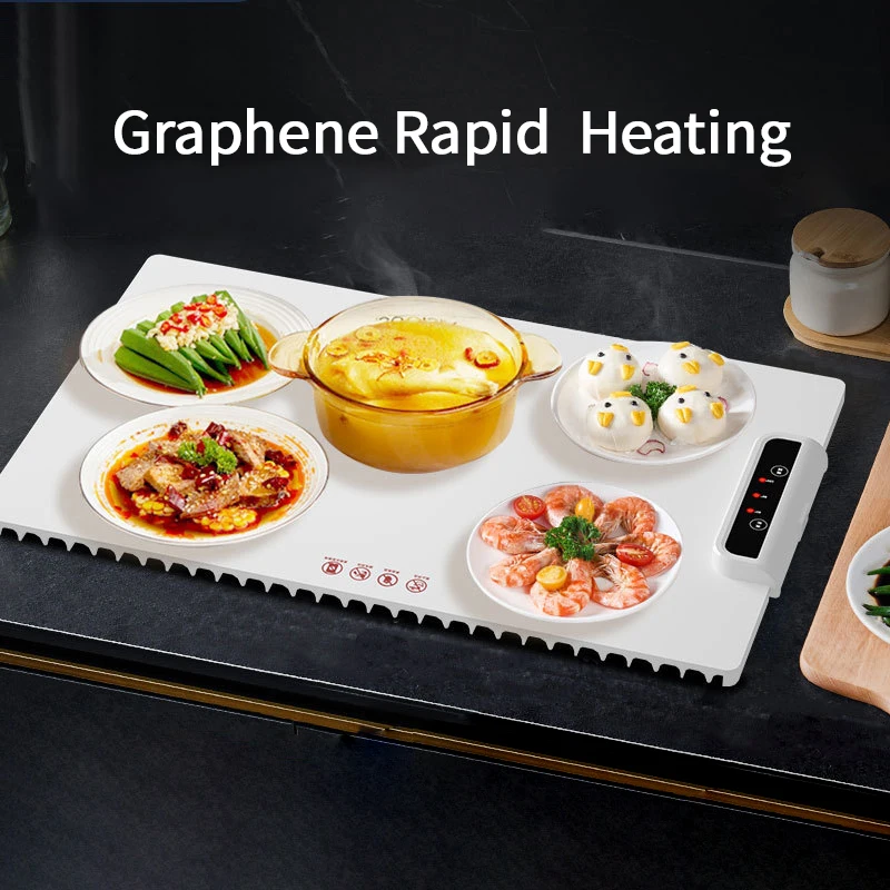 New 3 Temperature Settings Full Surface Heating Rollable & Portable Premium Silicone Nano-Material Food Electric Warming Tray