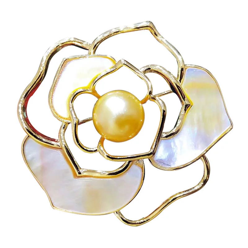 High Quality Flower Brooches for Women Gift Rose Brooch And Pearl Flower Camellia Accessories Girl