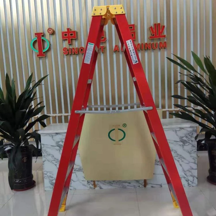 Fiberglass Double Step Ladder with Tool Pallet