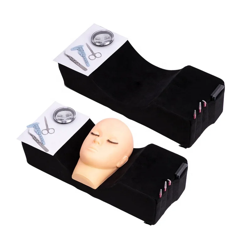 
luxury custom logo beauty eyelash extension ergonomic design eyelashes extension neck pillow 