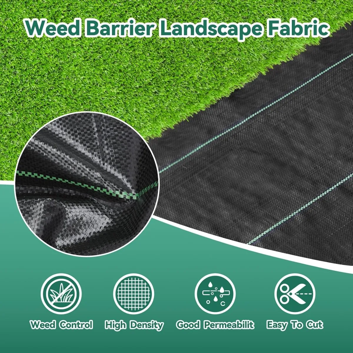 breathablepermeability anti-grass ground cover agricultural pp pe woven fabric weed control barrier