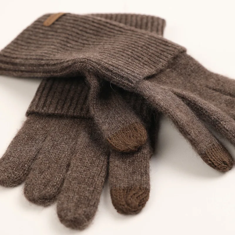 Runyang Winter New Design Cashmere Winter Glove Touch Screen Unisex Cozy Luxury Knitted Custom Logo Cashmere gloves
