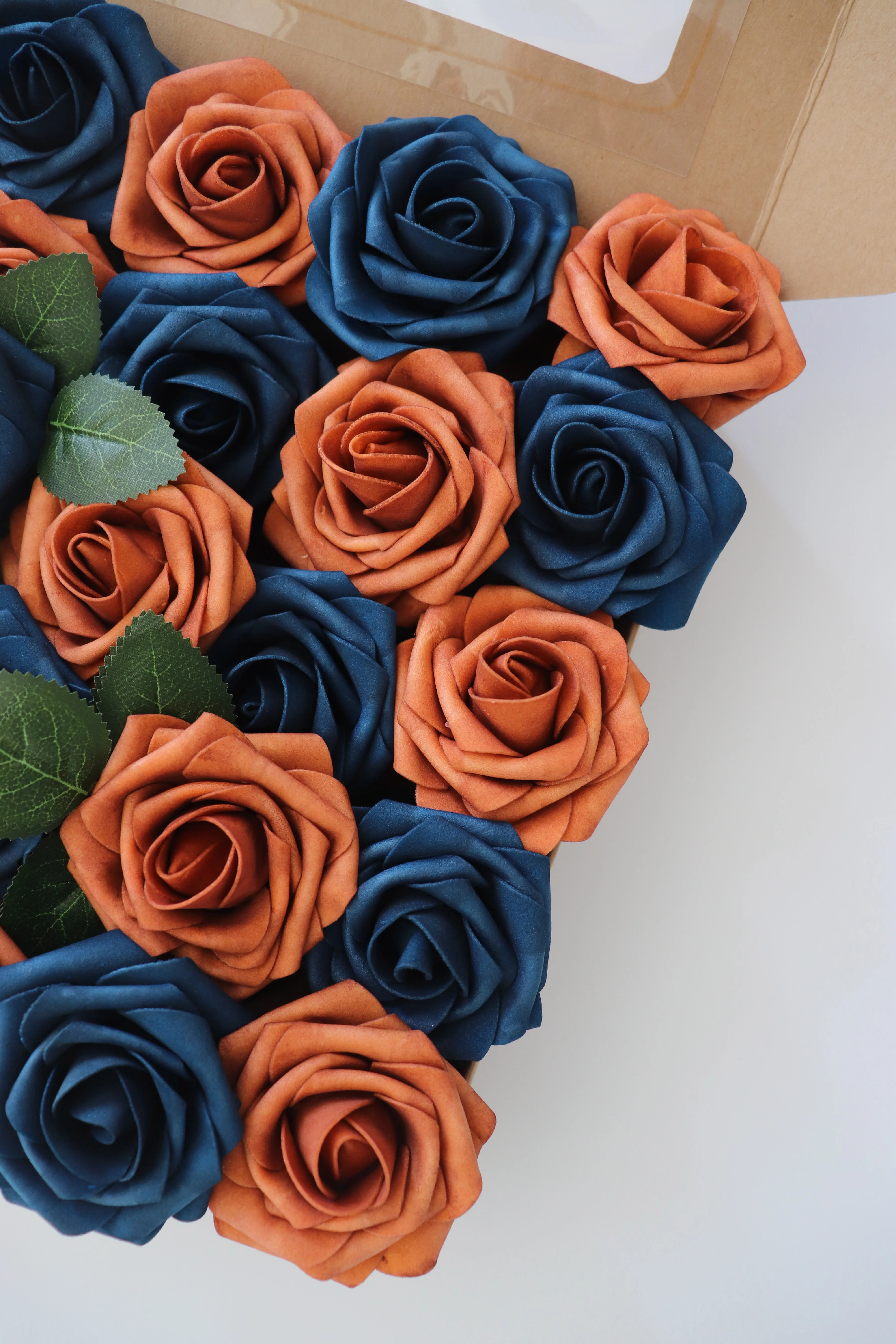 Foam Rose Flowers Flores De Tacto Real Blue Rust Orange Soap Flower Bouquet for Wedding Accessories