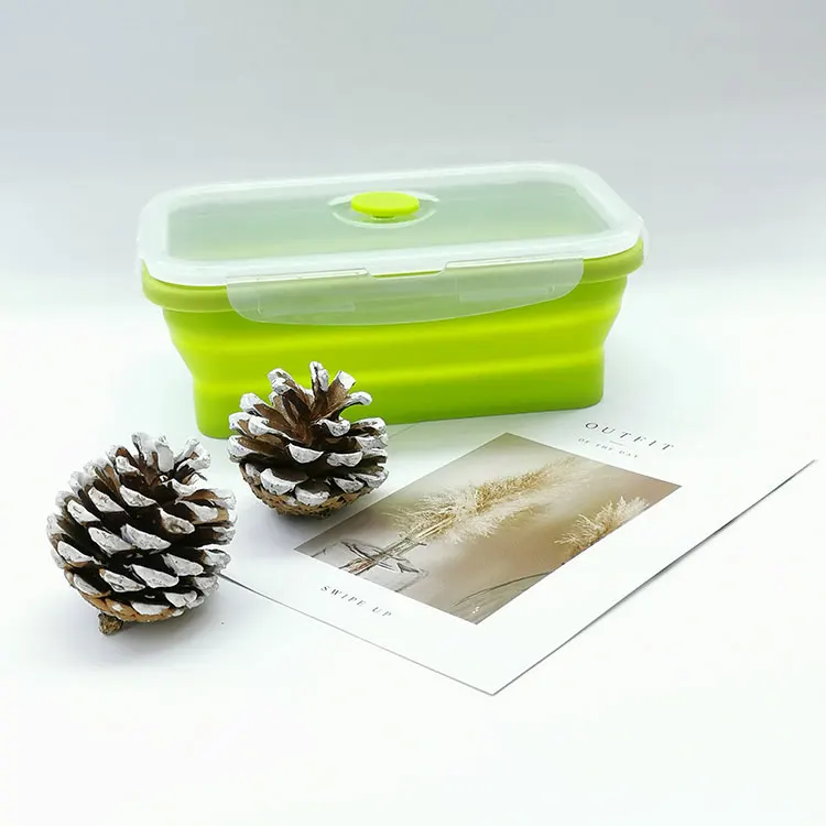
4 PC 350/500/800/1200ML Wholesale Collapsible Silicone Lunch Bento Box Container 