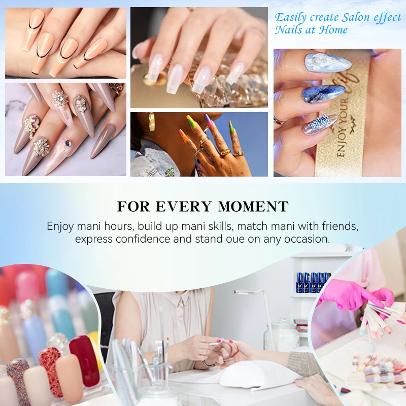 BLUEKINS Gel-x quality nail tips 240Pcs Short Square Coffin Almond Square Frosted Nail Tips Press On Nails Art Gel