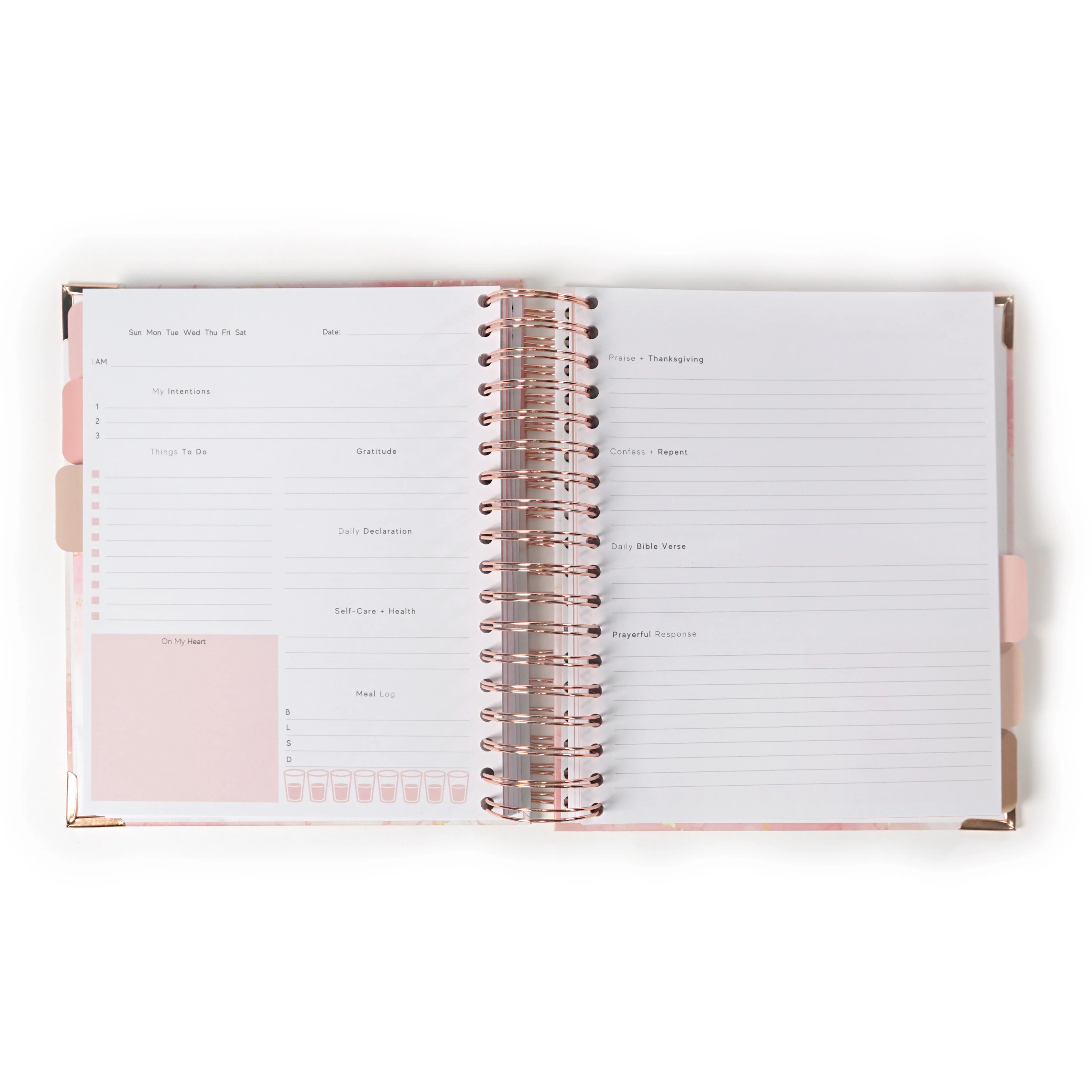 2024 Custom Printing Prayer Journal Hardcover Spiral Affirmation Bible Goals Notebook Gratitude Self Care Manifestation Planner