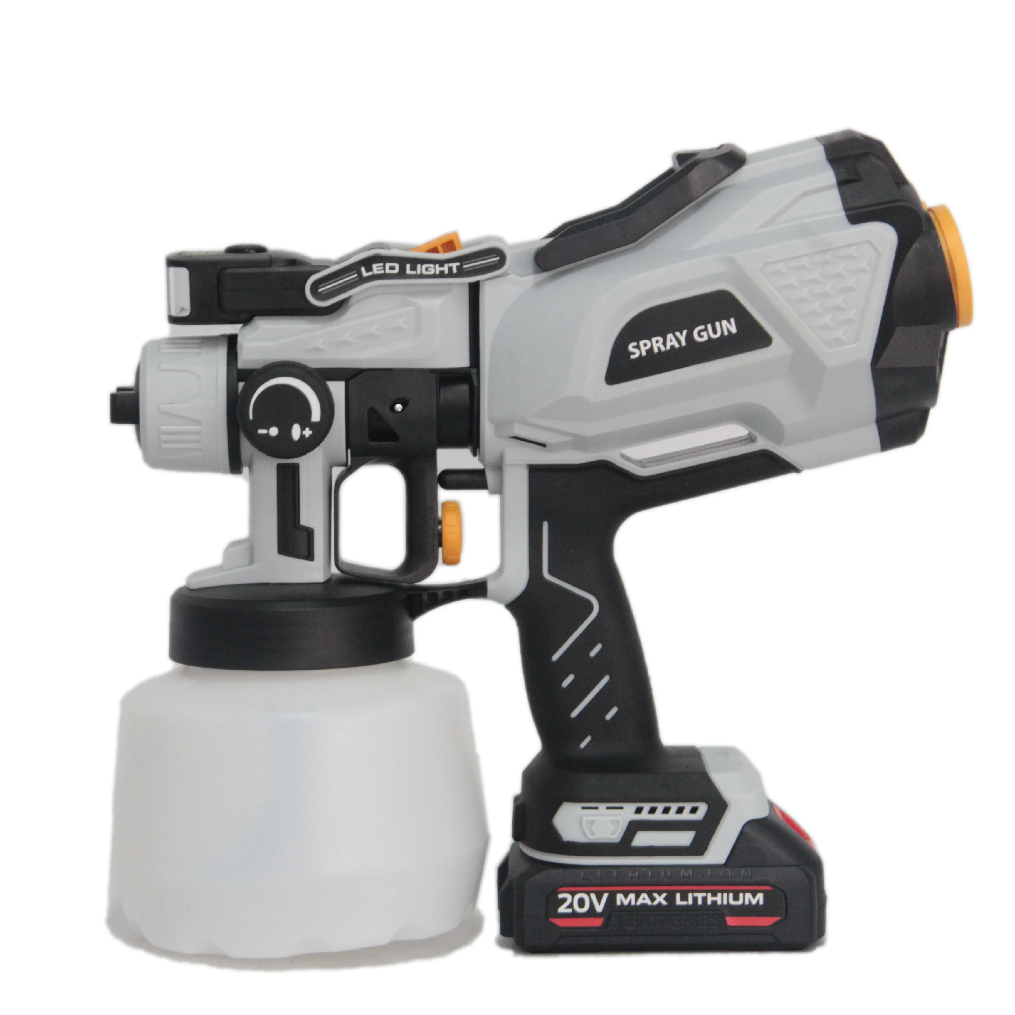 CX-45 20v Lithium Battery Led Light Cordless Hvlp Paint Sprayer Diy Grade Electric Spray Gun With 1200ml Pot