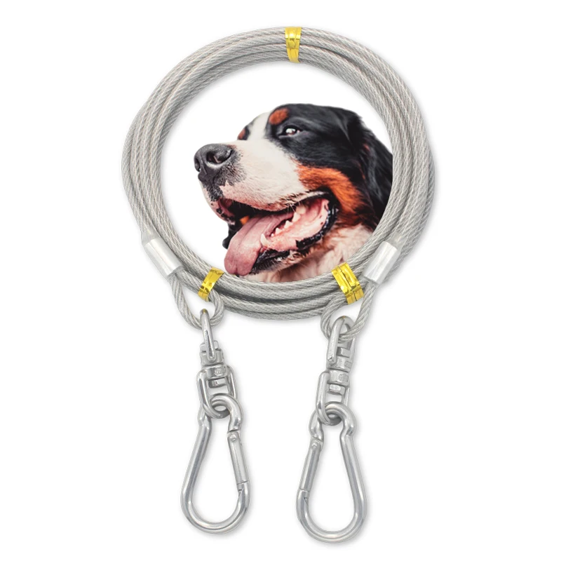 304 stainless steel pet traction wire rope double-ended dog leash wire dog leash camping outdoor cable training rope