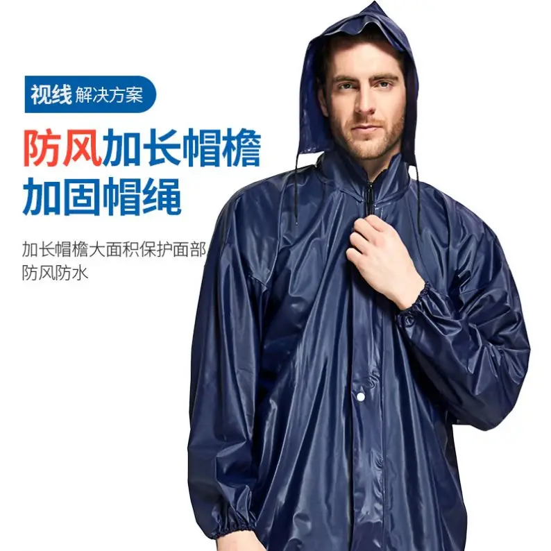 pvc raincoat Yellow water proof heavy duty rain coat for adults mens long raincoat polyester raincoat