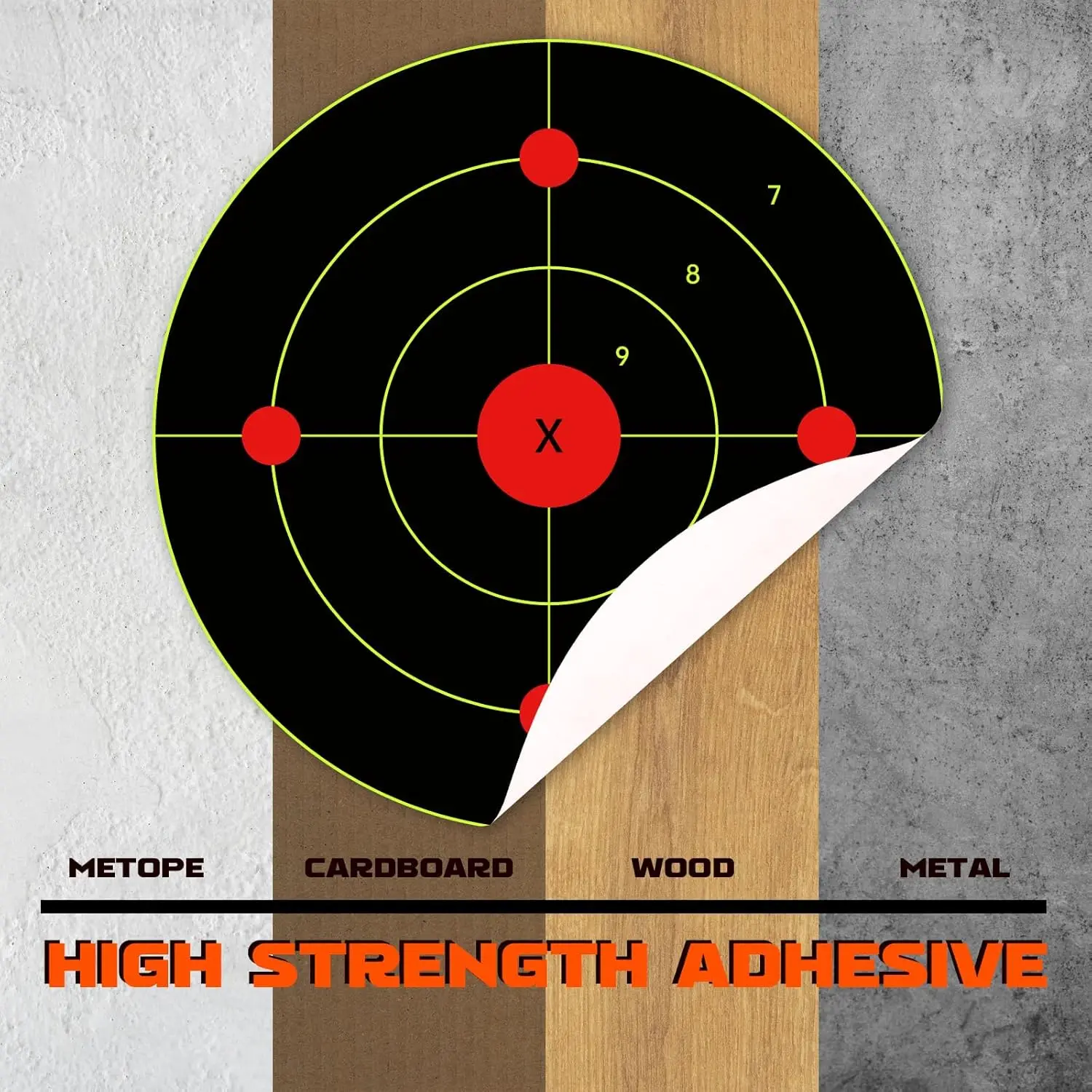 Splatter Adhesive Bullseye Fluorescent Yellow Shooting Target Stickers Suitable for Handguns Rifles BB Guns Airsoft Pellet Guns