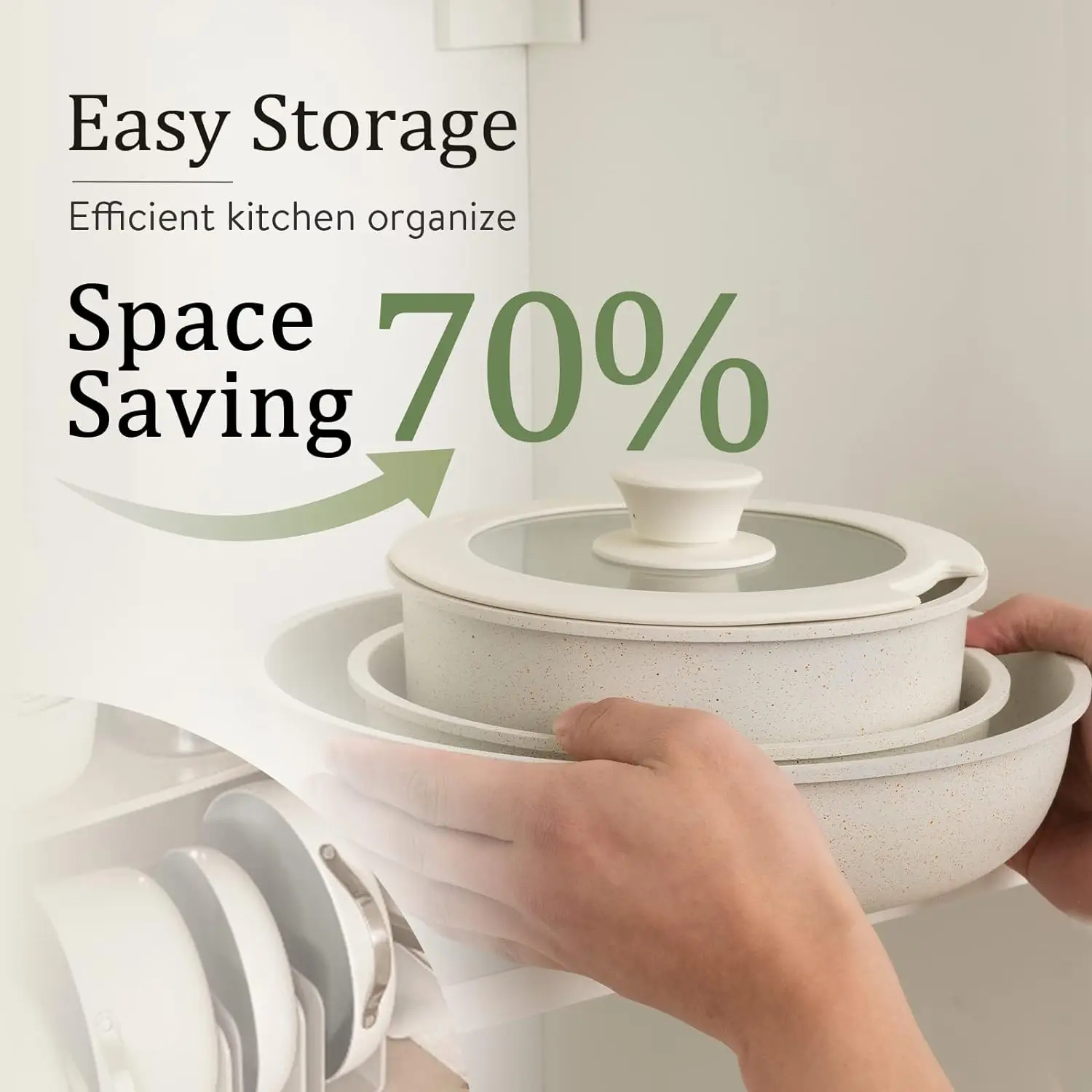 Cookware Kitchen Frypan Home Stock Pot Small Pan Aluminum Soup Pot Set Cooking Set Removeable Handles