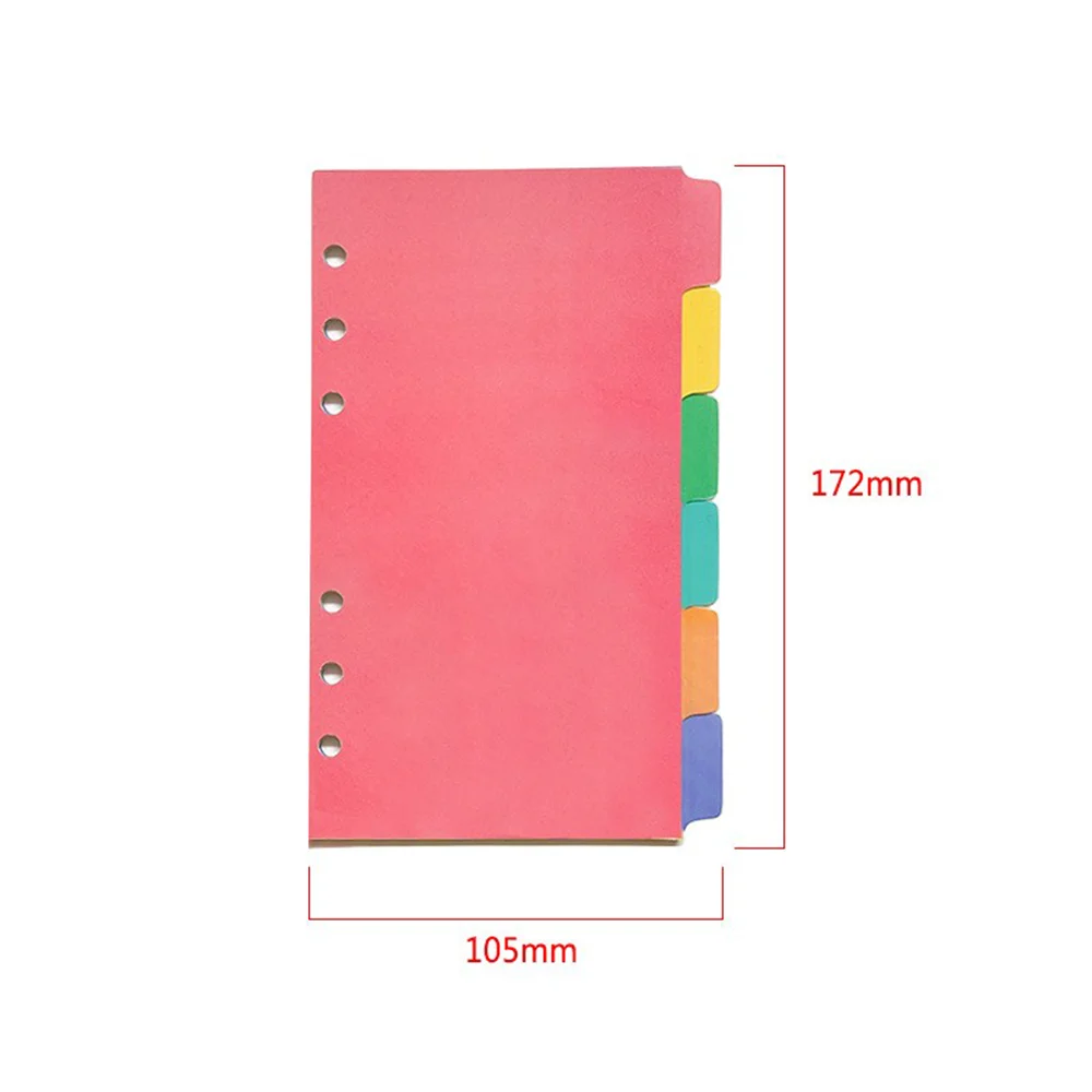 A6 high-quality wholesale custom logo loose-leaf 6-ring binder separator with 6 labels plastic index label separator file.